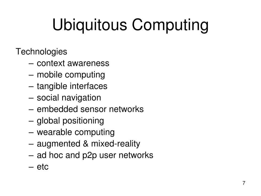 PPT UBIQUITOUS COMPUTING PowerPoint Presentation, free download ID