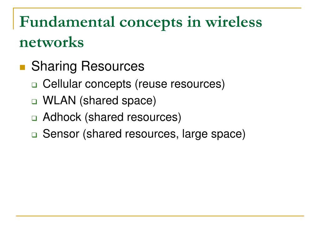 PPT Topic 3 Fundamental Concepts in Wireless Networks PowerPoint
