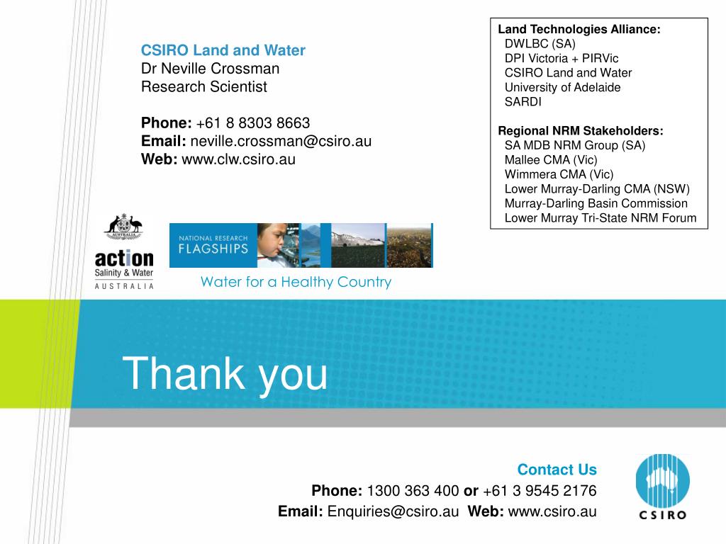 PPT Dr Neville Crossman CSIRO Land and Water PowerPoint Presentation