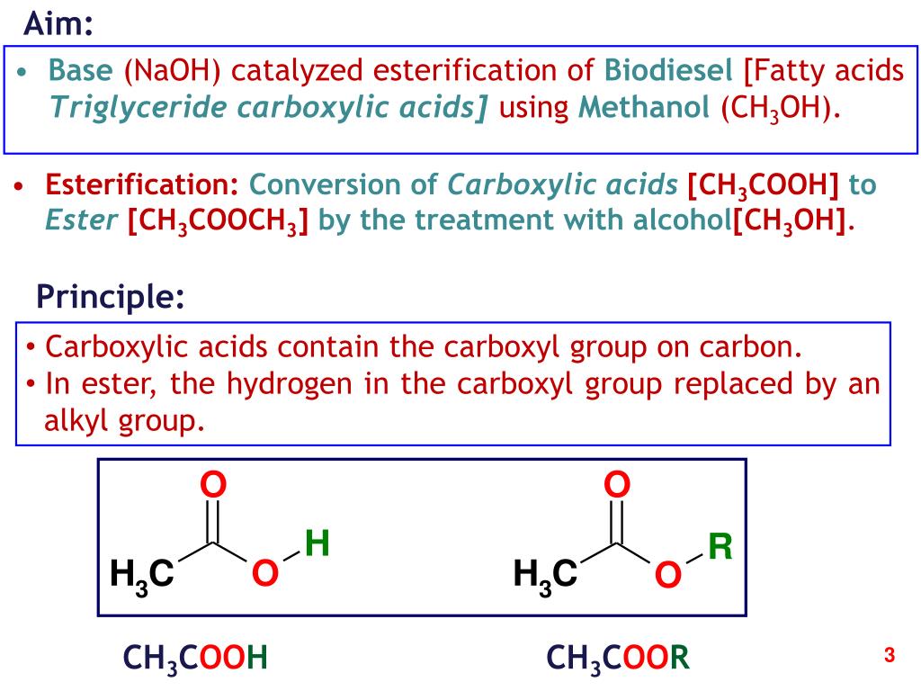 PPT ESTERIFICATION OF BIODIESEL Dr. K. SIVAKUMAR Department of