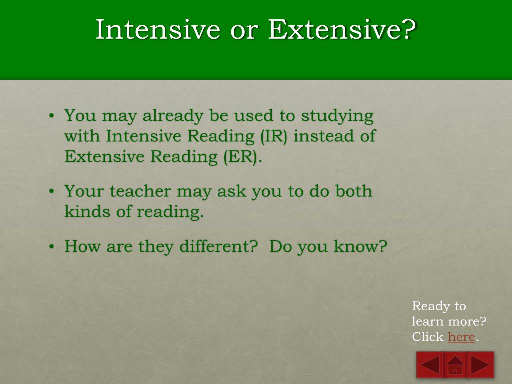 PPT Introducing Extensive Reading PowerPoint Presentation, free