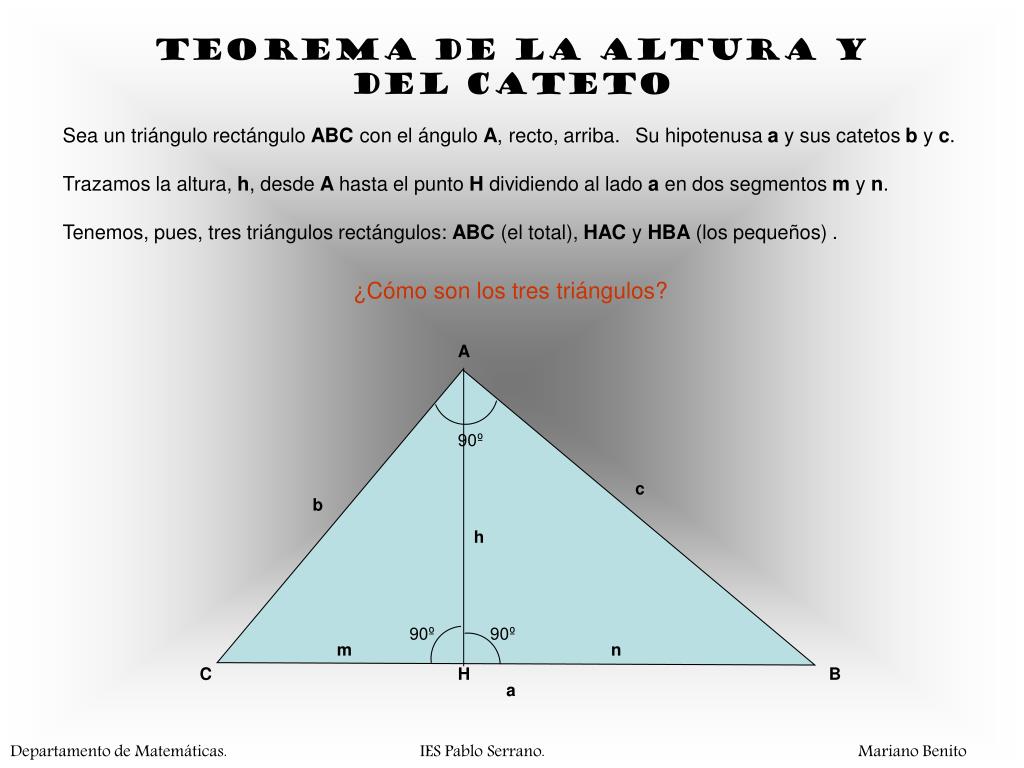 PPT TEOREMA DE LA ALTURA TEOREMA DEL CATETO PowerPoint