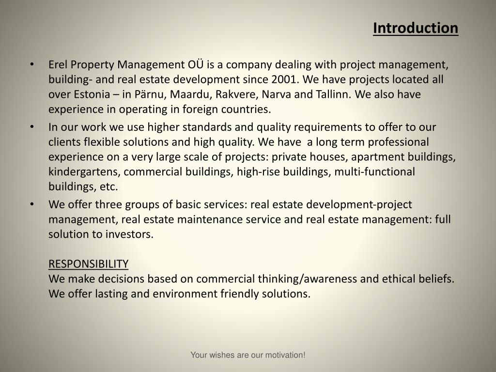 PPT Erel Property Management OÜ PowerPoint Presentation, free