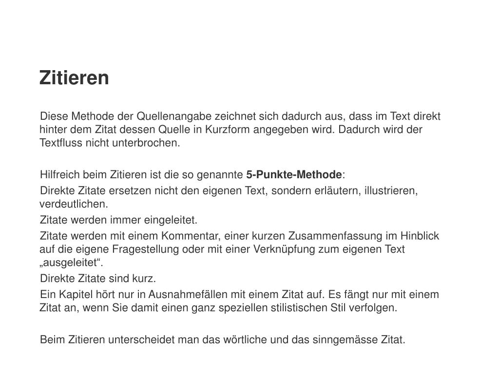 PPT Informationskompetenz für den Fachbereich Soziale Arbeit Zitieren