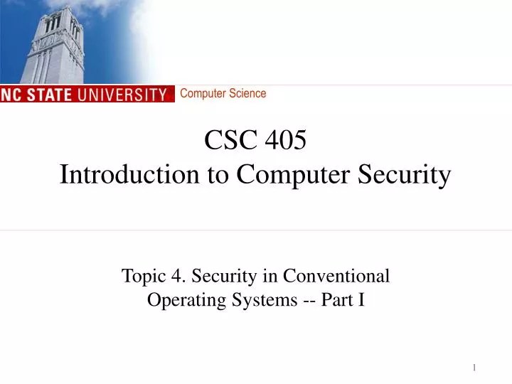 PPT CSC 405 Introduction to Computer Security PowerPoint Presentation ID4988627