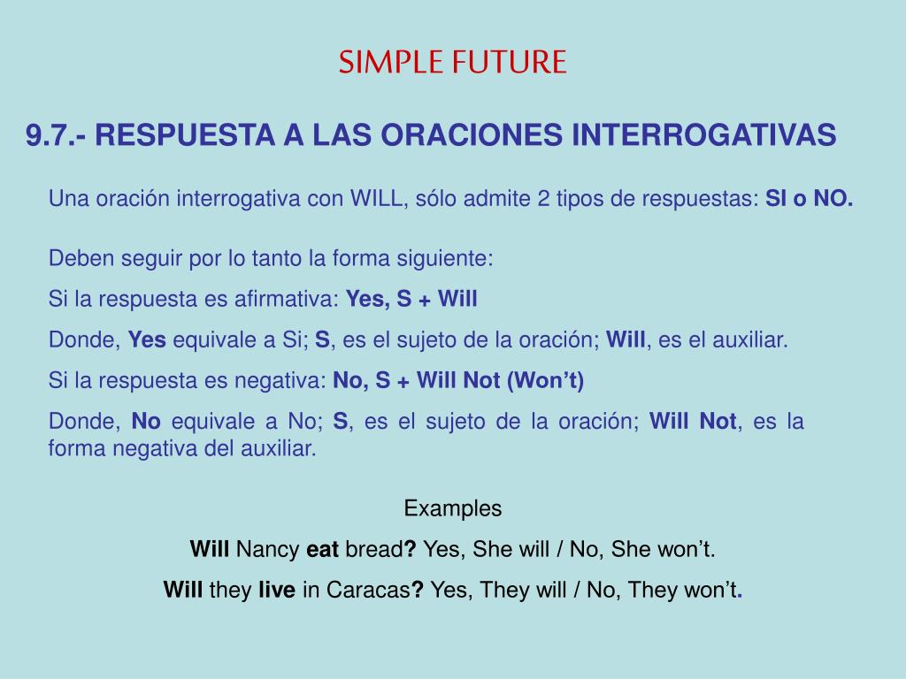 Forma Negativa Afirmativa E Interrogativa Del Simple