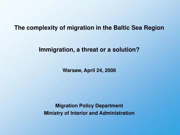 PPT The complexity of migration in the Baltic Sea Region Immigration