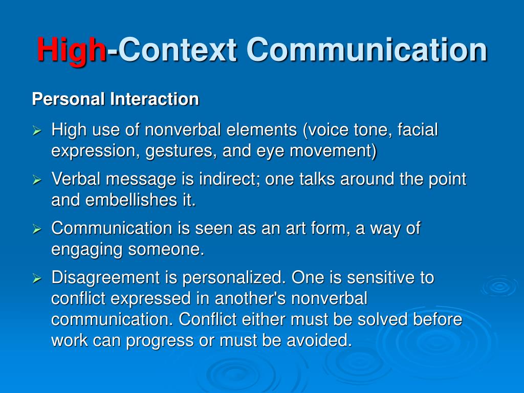 PPT High Context and Low Context Cultures PowerPoint Presentation