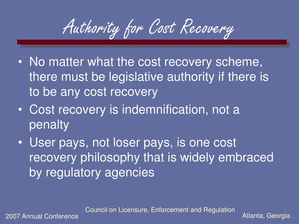 PPT Cost Recovery in Discipline Matters Philosophies & Approaches