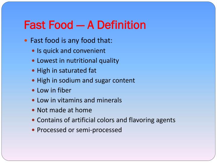 fast food definition