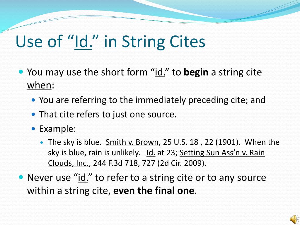 PPT String Citations, Parallel Citations, and Order of Authorities