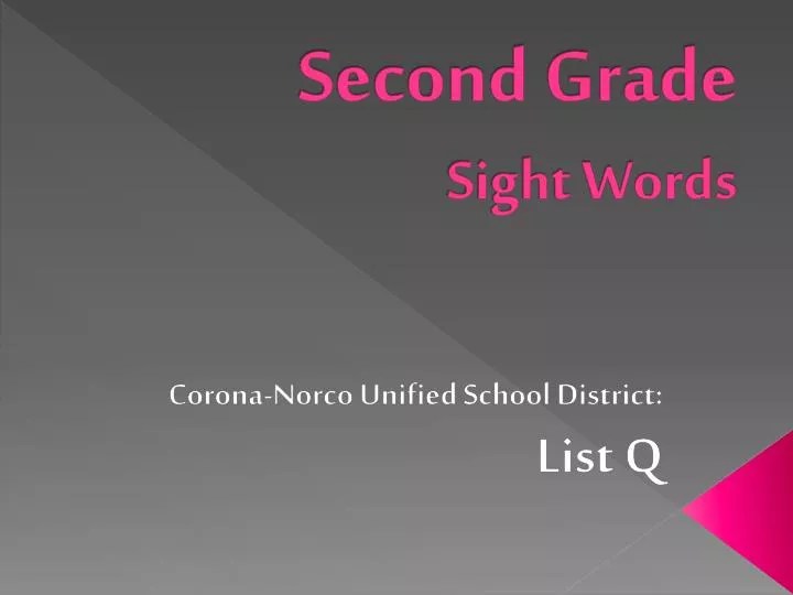 Ppt - Second Grade Sight Words Powerpoint Presentation, Free Download - Id:5013526