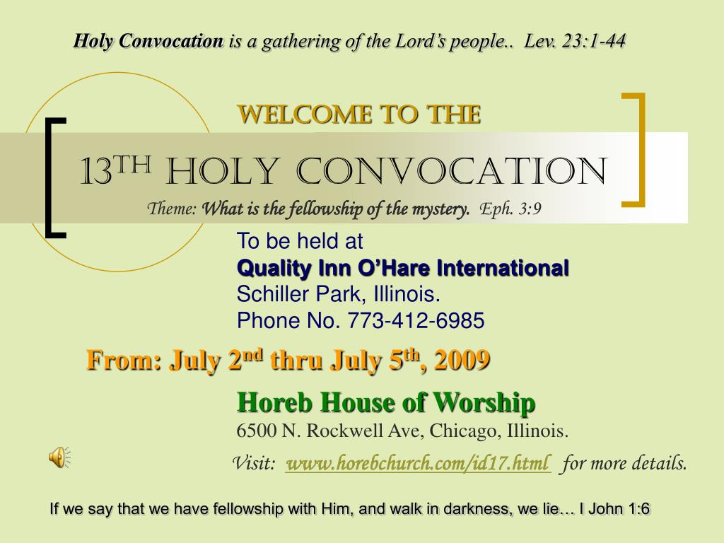 PPT 13 TH HOLY CONVOCATION PowerPoint Presentation, free download