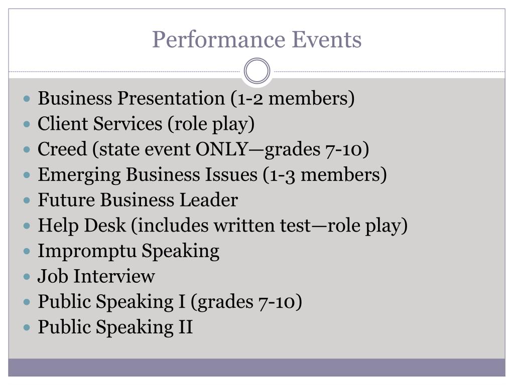 PPT FBLA Competitive Events PowerPoint Presentation, free download