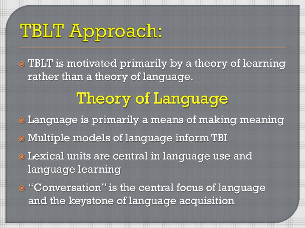PPT TaskBased Language Teaching (TBLT) PowerPoint Presentation, free