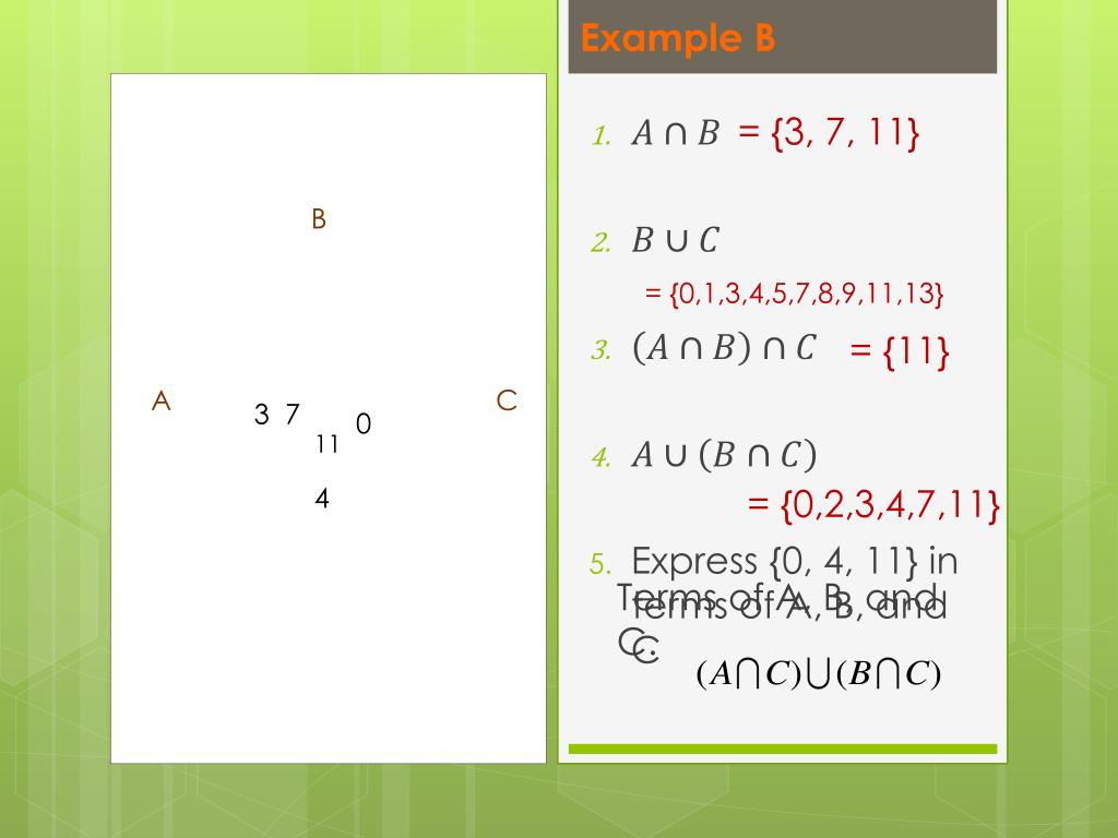 PPT The Intersection & Union of Sets PowerPoint Presentation, free