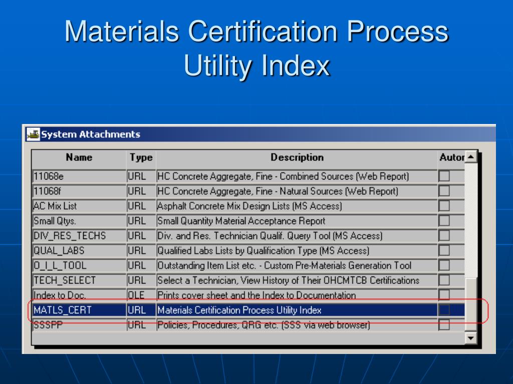 PPT MATERIALS CERTIFICATION PROCESS PowerPoint Presentation, free