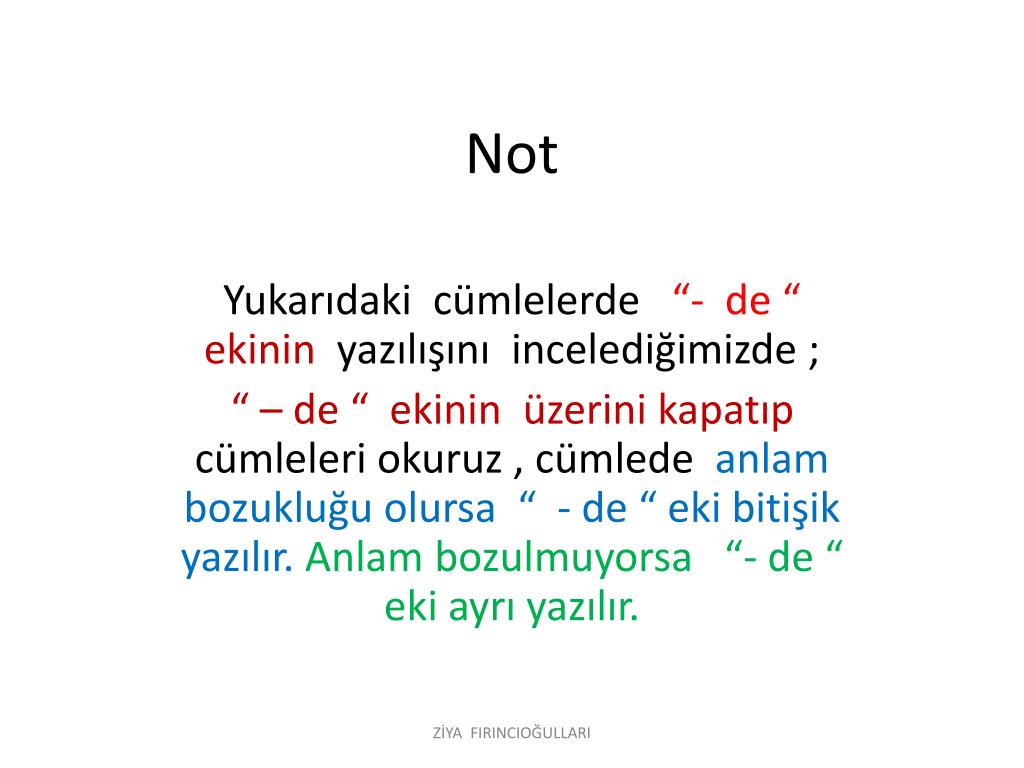PPT “ de” Ekinin Yazılışı PowerPoint Presentation, free download