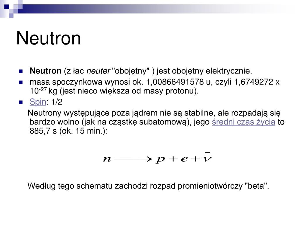PPT Elementy fizyki jądrowej PowerPoint Presentation, free download