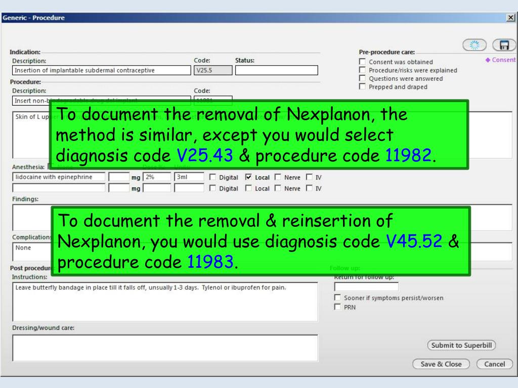 PPT NEXTGEN GENERIC PROCEDURE TEMPLATE NEXPLANON INSERTION/REMOVAL