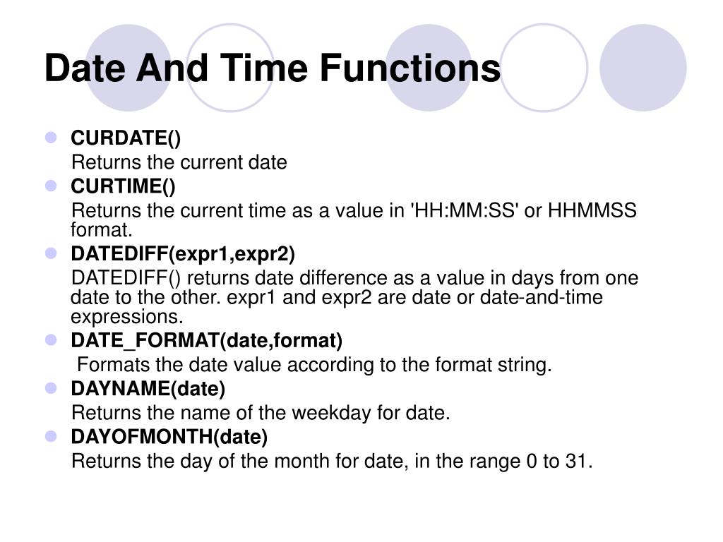 PPT Date And Time, String Functions PowerPoint Presentation, free