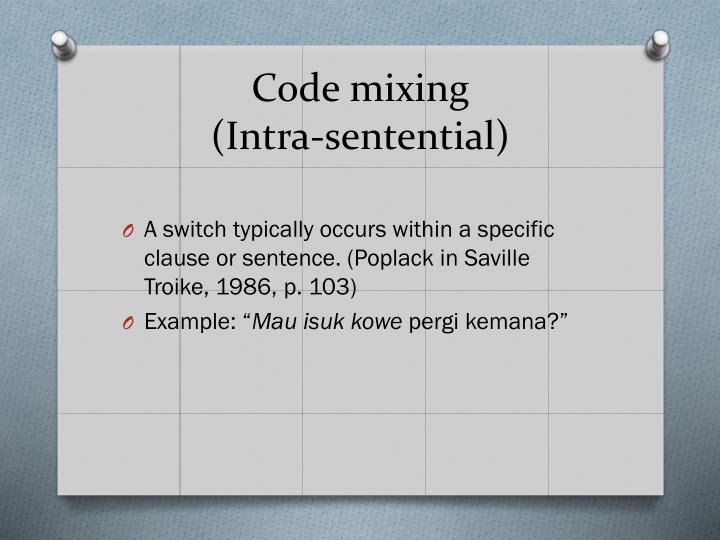 INTRASENTENTIAL CODE SWITCHING PDF