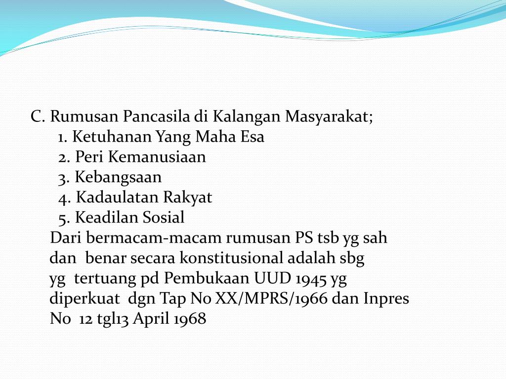 Rumusan Dasar Negara Yang Sah Dan Benar
