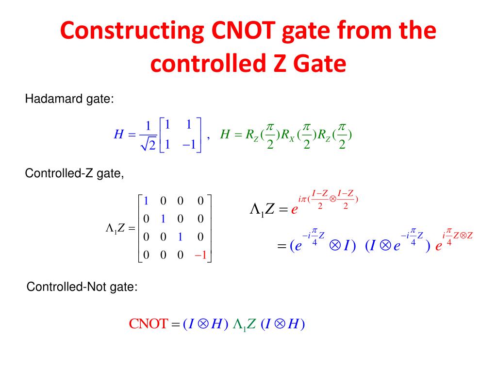 PPT Optimal control of the quantum gate operations for quantum