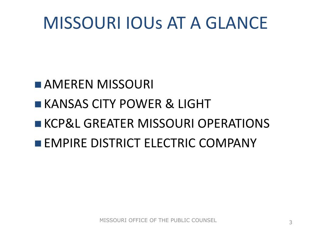 PPT POTENTIAL IMPACTS OF FEDERAL REGULATIONS ON MISSOURI ELECTRIC