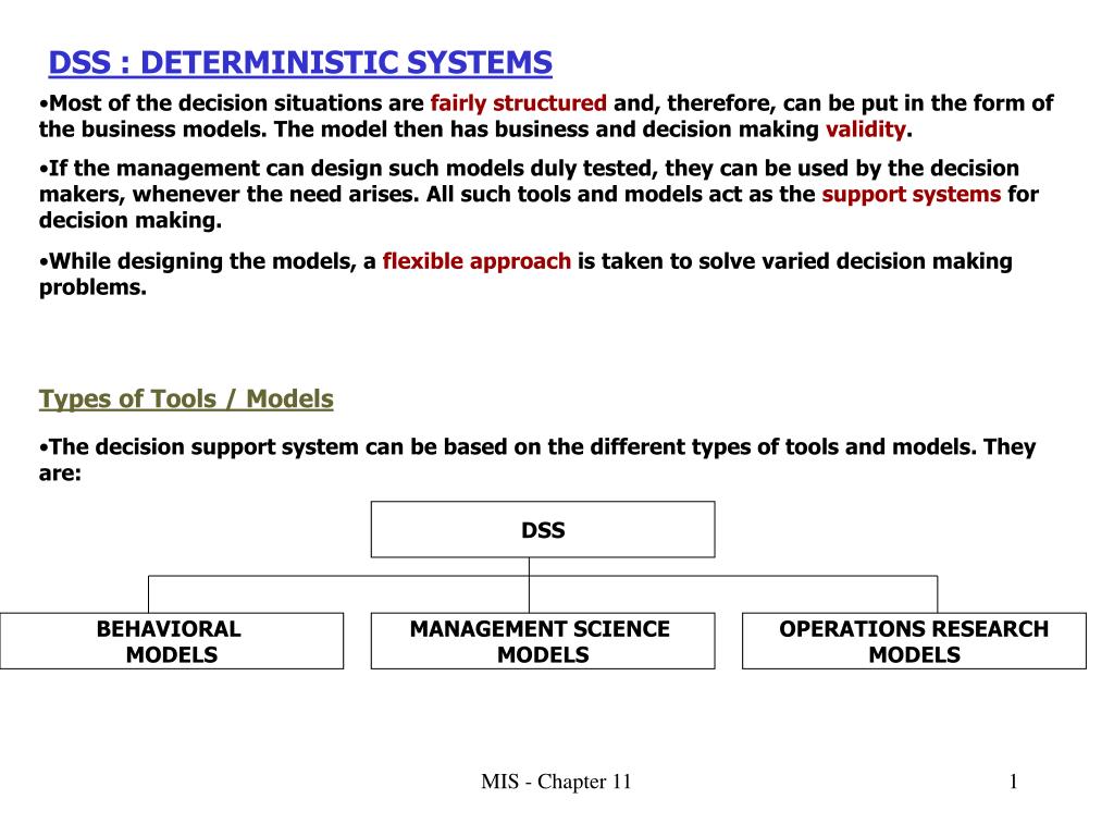 PPT DSS DETERMINISTIC SYSTEMS PowerPoint Presentation, free