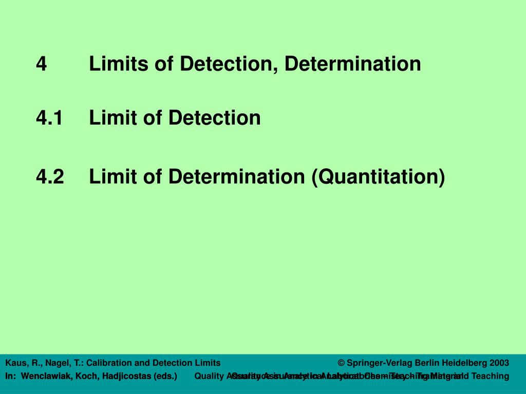 PPT Calibration and Detection Limits PowerPoint Presentation, free