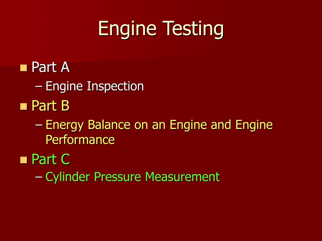 PPT Internal Combustion Engine Testing PowerPoint Presentation, free download ID5093898