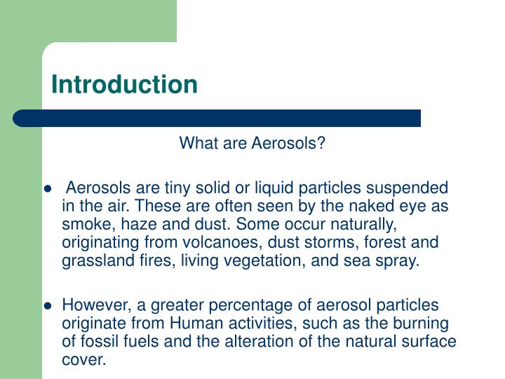 PPT The Effect of Aerosols on the Climate PowerPoint Presentation