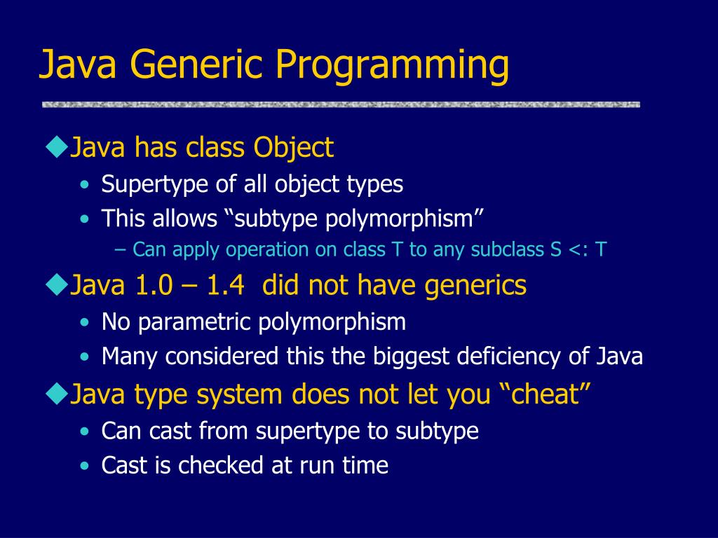PPT Java Generic Programming PowerPoint Presentation, free download ID5096369