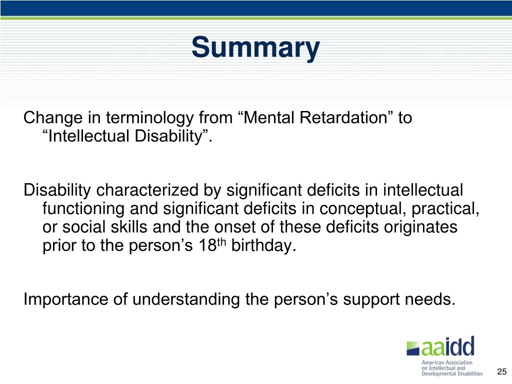 PPT Intellectual Disability Definition, Classification, and Systems