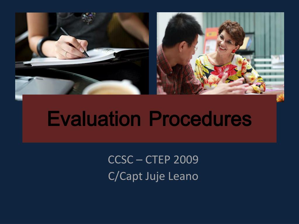 PPT Evaluation Procedures PowerPoint Presentation, free download ID