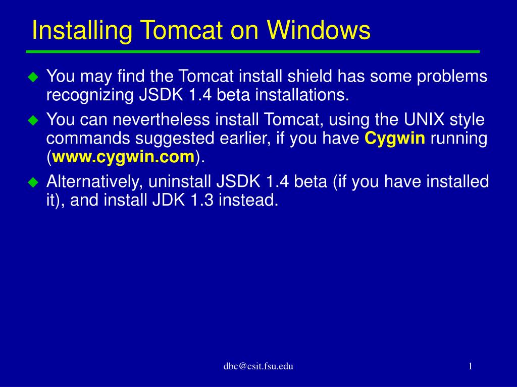 PPT Installing Tomcat on Windows PowerPoint Presentation, free