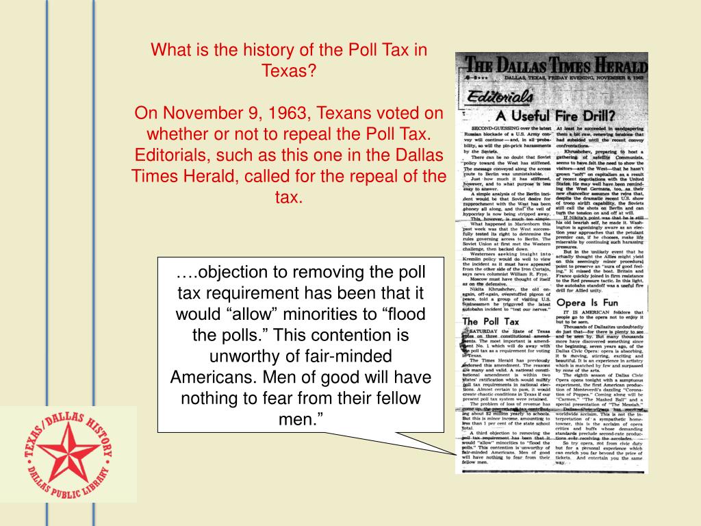 PPT Voting Rights The Poll Tax PowerPoint Presentation, free