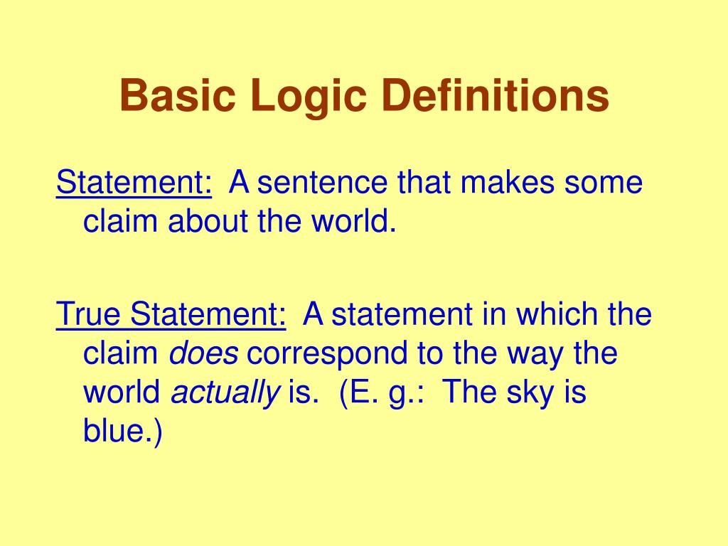 PPT Basic Logic Definitions PowerPoint Presentation, free download