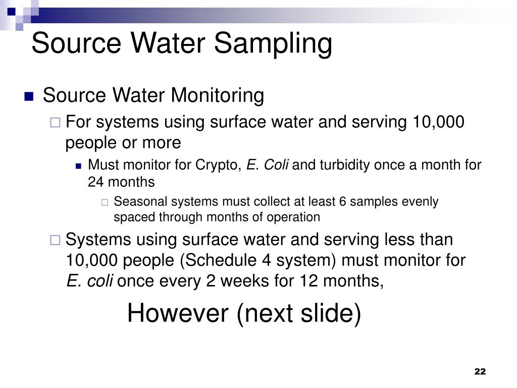 PPT Long Term 2 Enhanced Surface Water Treatment Rule LT2