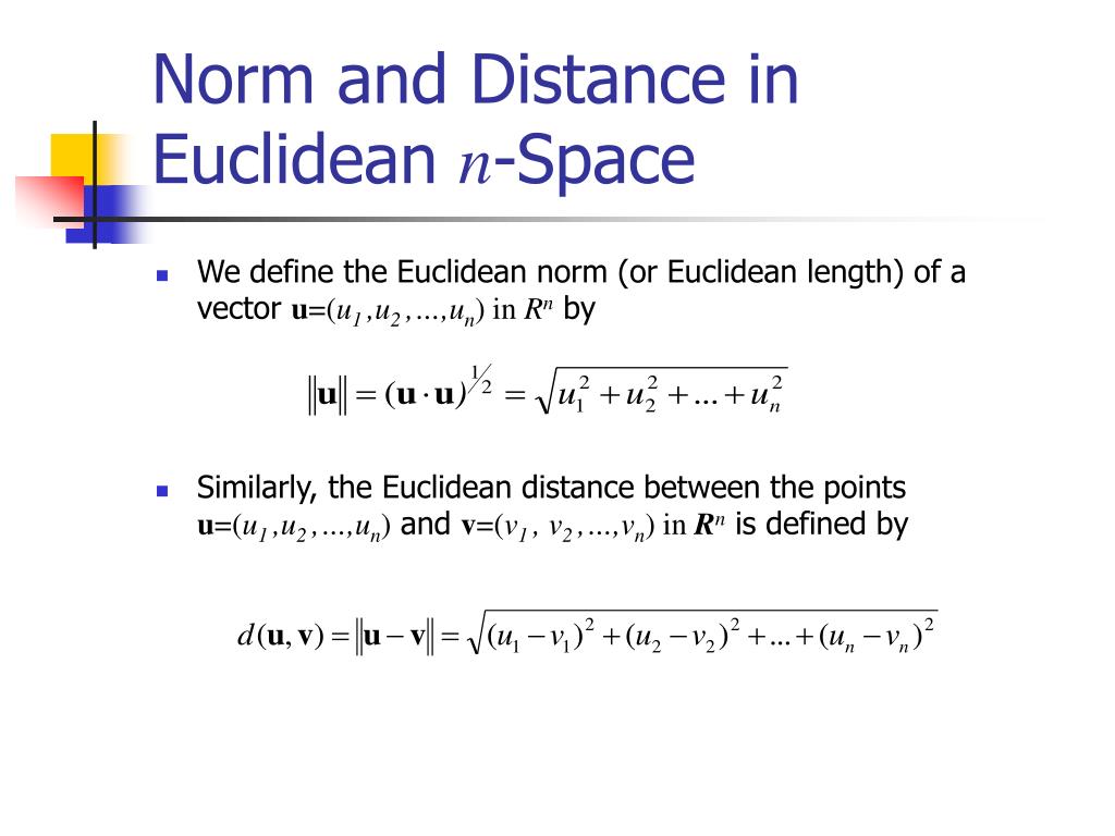 PPT Chapter 4 Euclidean Vector Spaces PowerPoint Presentation, free