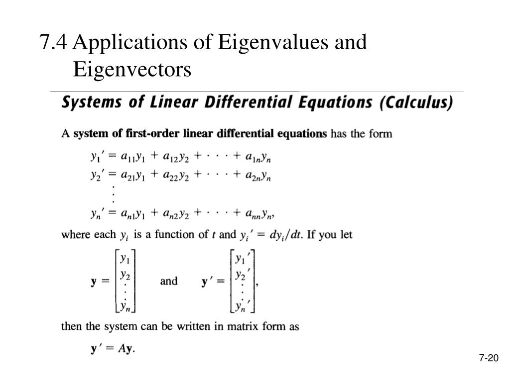 PPT Chapter 7 Eigenvalues and Eigenvectors PowerPoint Presentation