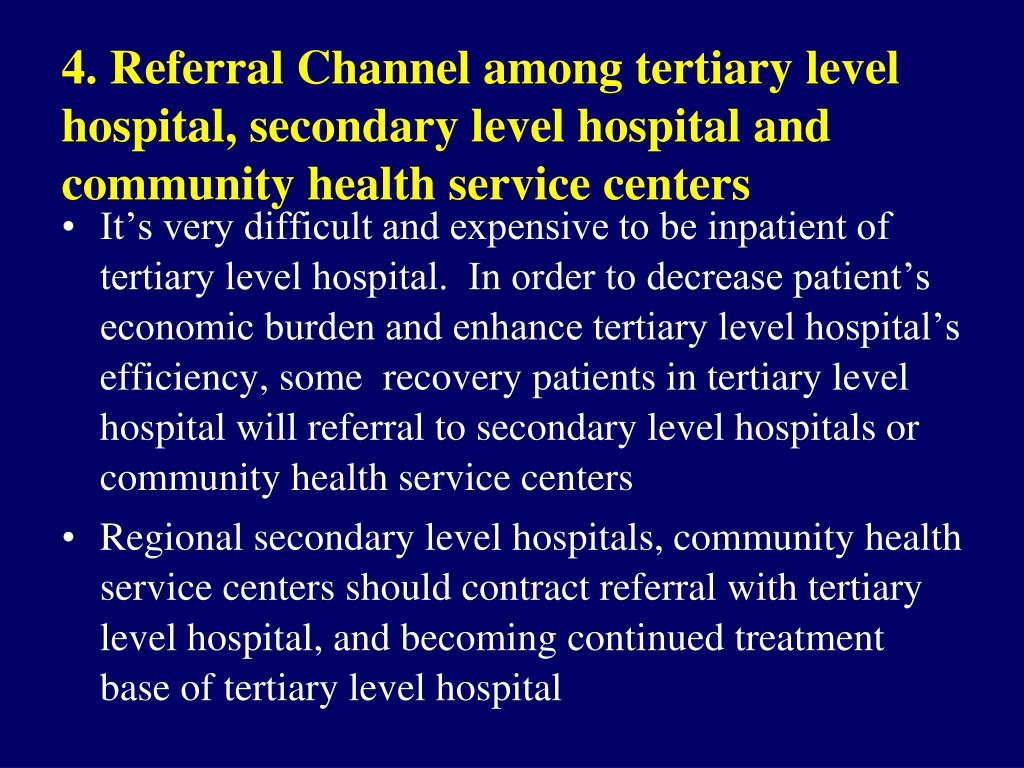 PPT Tertiary Level Hospital and Community Health Service PowerPoint