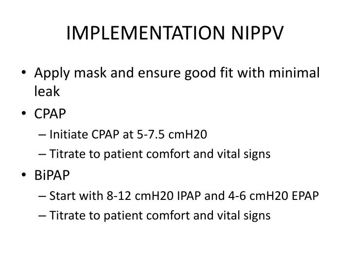 PPT NONINVASIVE POSITIVE PRESSURE VENTILATION NIPPV PowerPoint