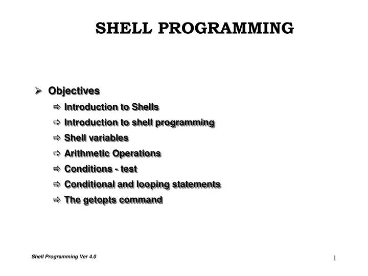 PPT SHELL PROGRAMMING PowerPoint Presentation, free download ID5132891