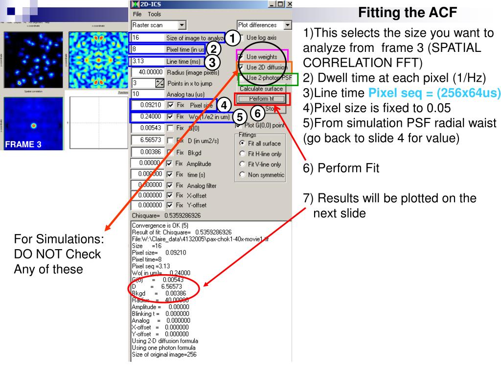 PPT RICS Simulations for two photon excitation PowerPoint
