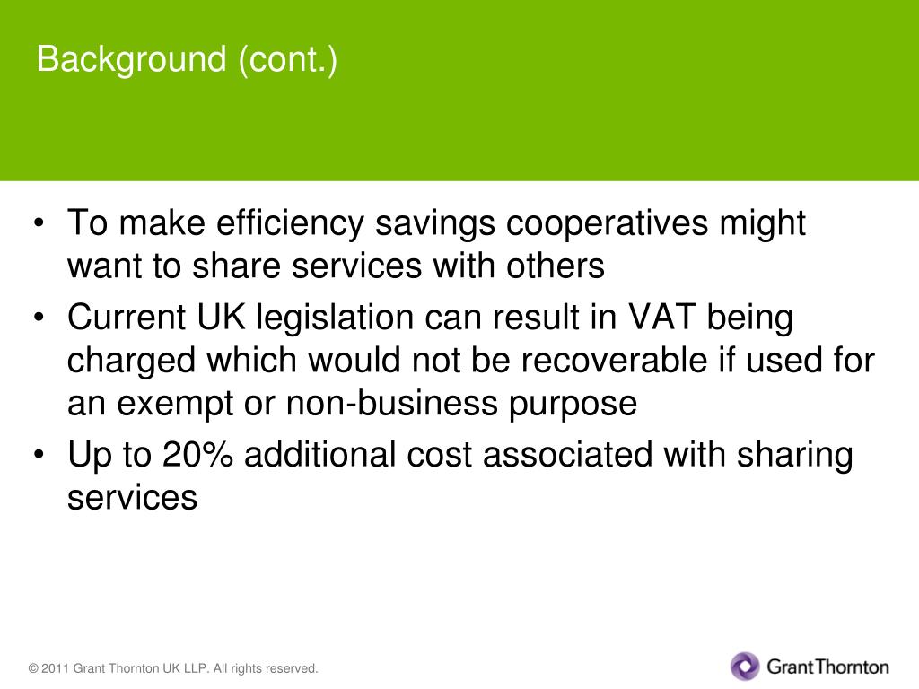 PPT VAT and the cost sharing exemption Rhys Grant Thornton UK