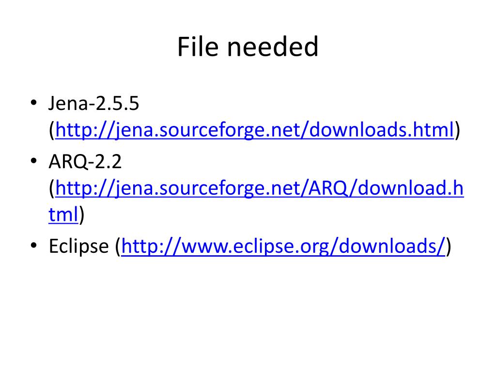 PPT Eclipse for Jena & ARQ PowerPoint Presentation, free download