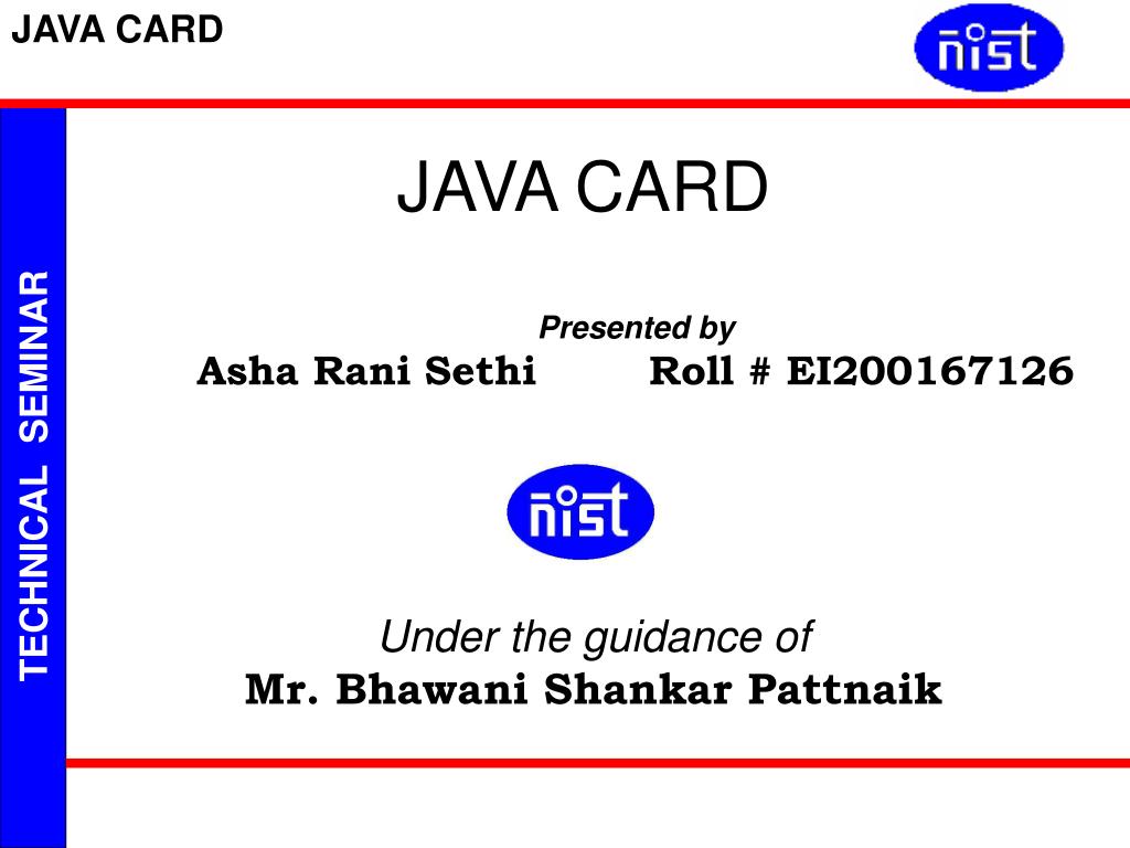 PPT JAVA CARD PowerPoint Presentation, free download ID5156835