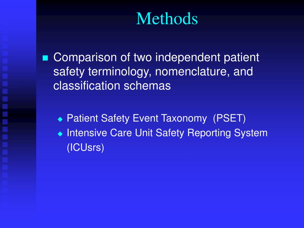 PPT Bridging Terminology and Classification Gaps among Patient Safety